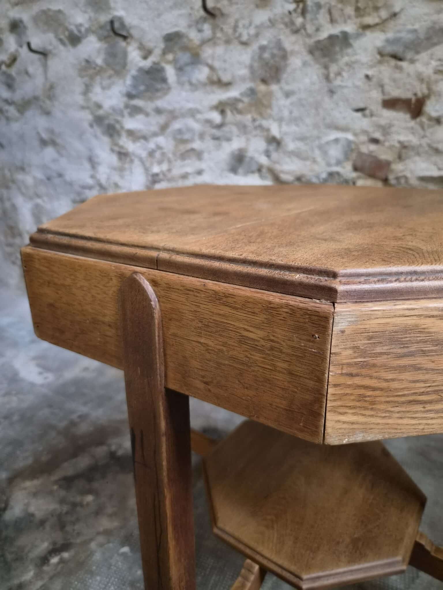Antique Oak Side Table Amsterdam School Art Deco Circa 1925–1935 (12)
