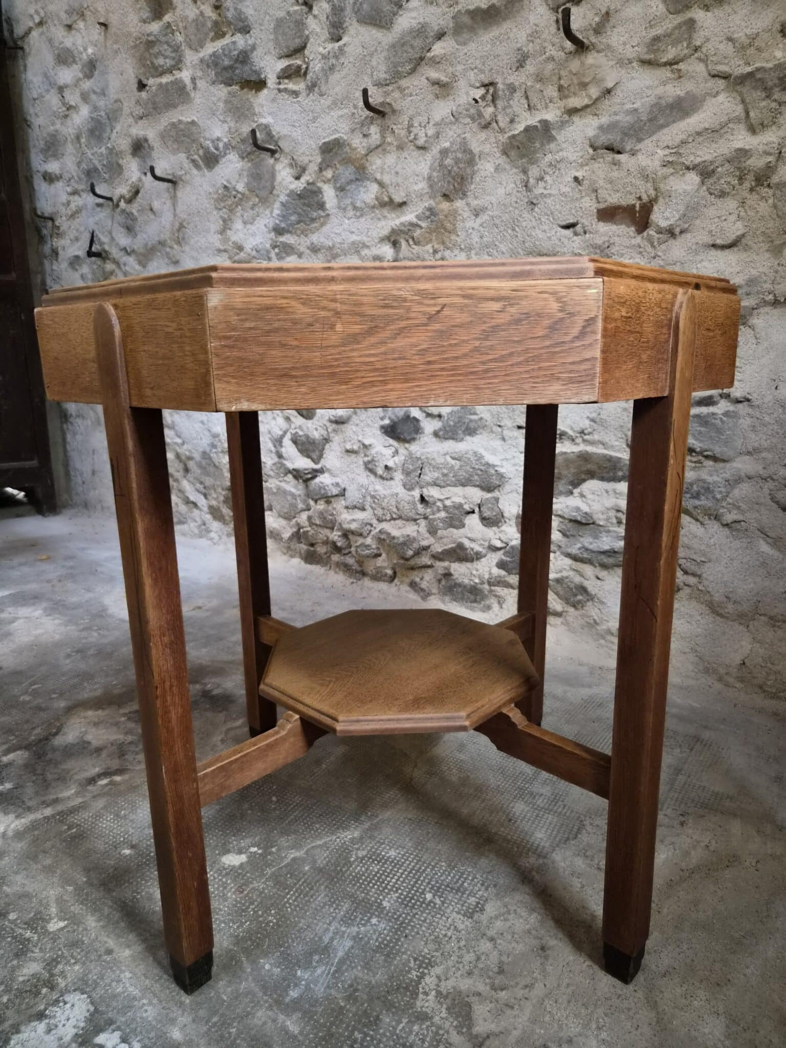 Antique Oak Side Table Amsterdam School Art Deco Circa 1925–1935 (15)