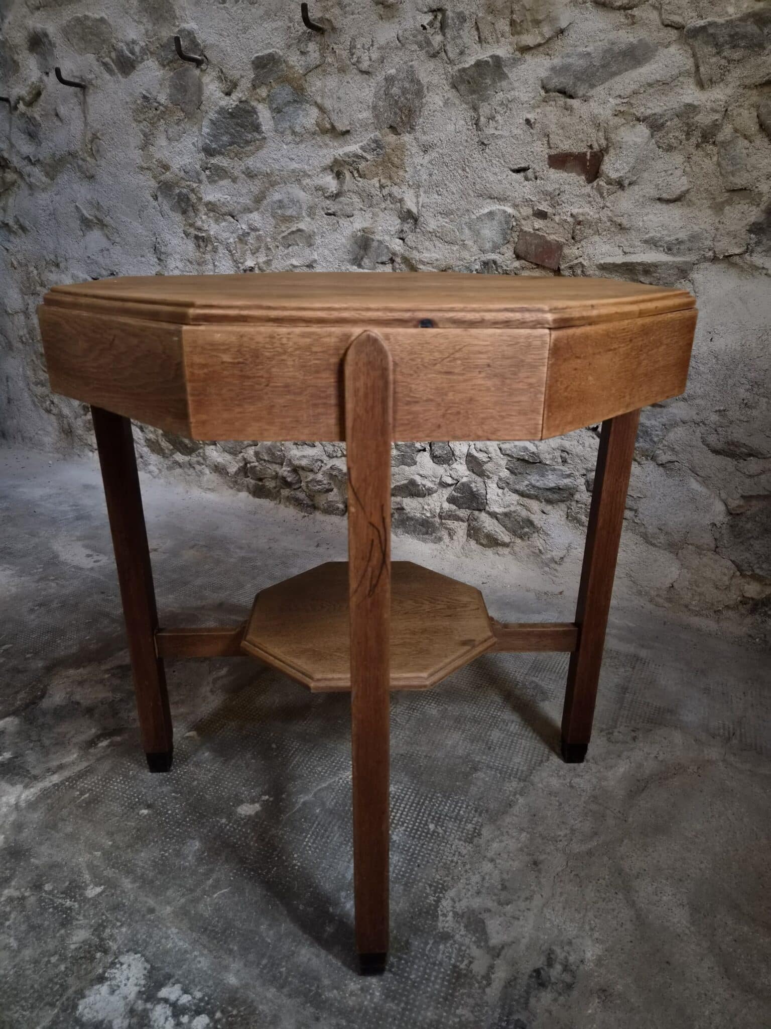 Antique Oak Side Table Amsterdam School Art Deco Circa 1925–1935 (5)