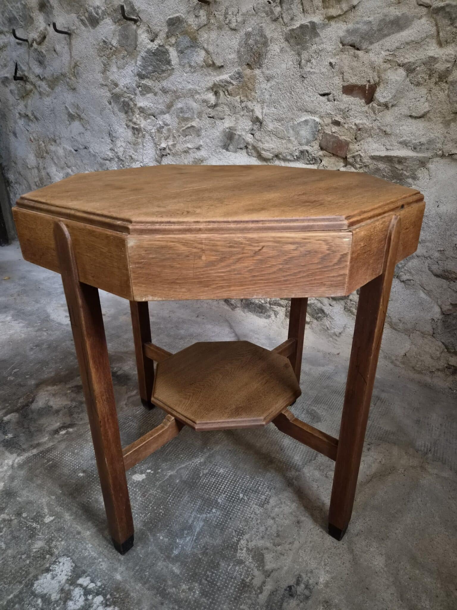 Antique Oak Side Table Amsterdam School Art Deco Circa 1925–1935 (7)