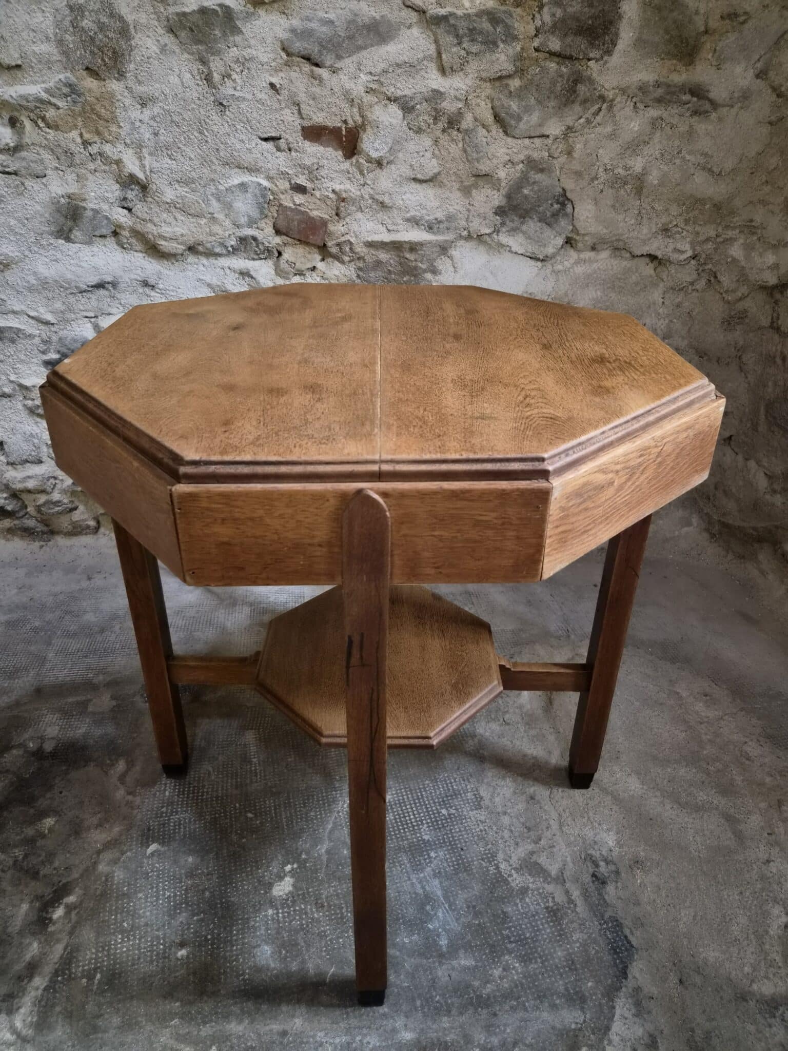 Antique Oak Side Table Amsterdam School Art Deco Circa 1925–1935 (9)