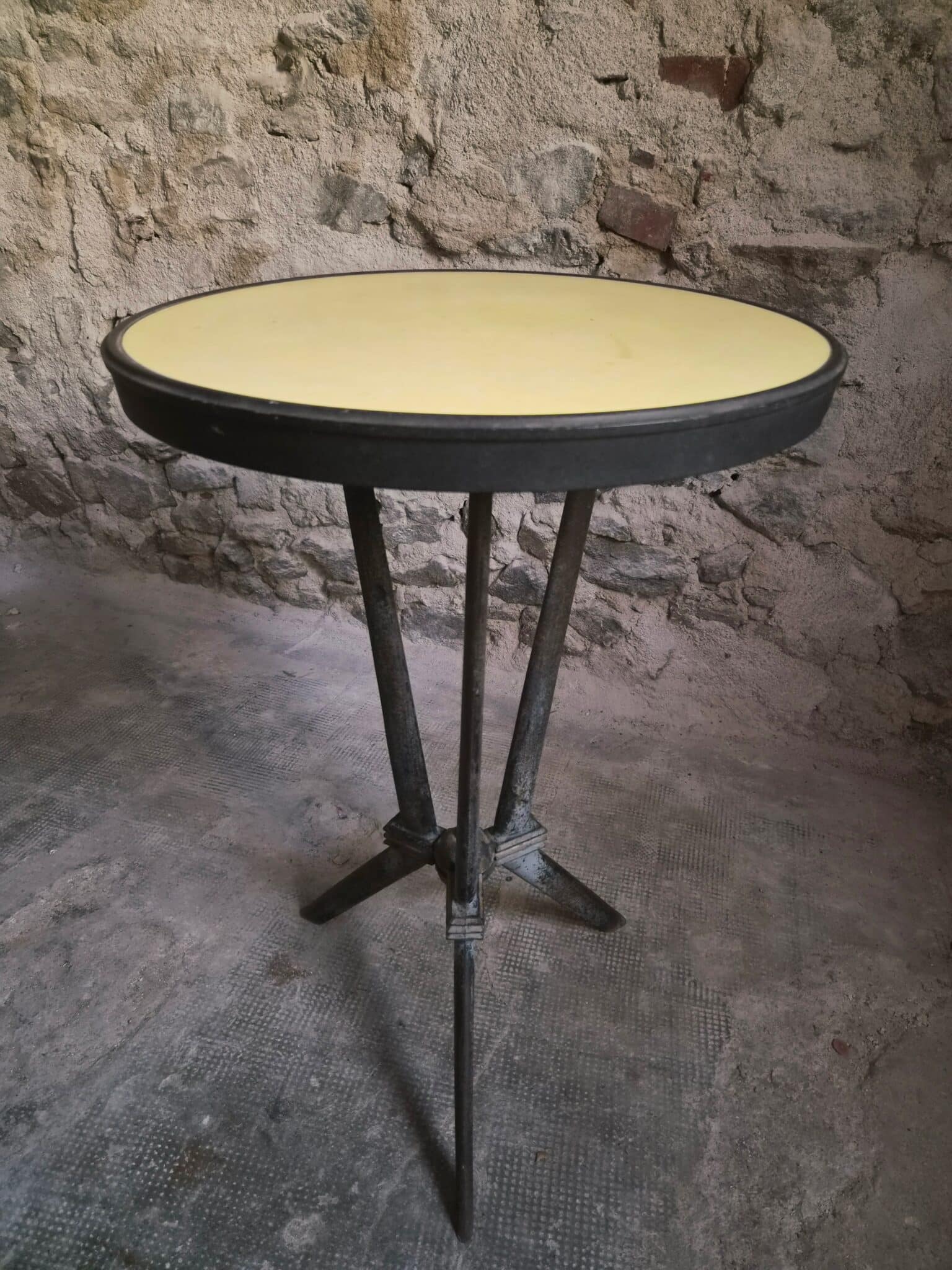 French Art Deco REX Bistro Table with Bakelite Top, c. 1930 (1) French Art Deco REX Bistro Table with Bakelite Top, c. 1930 (1)