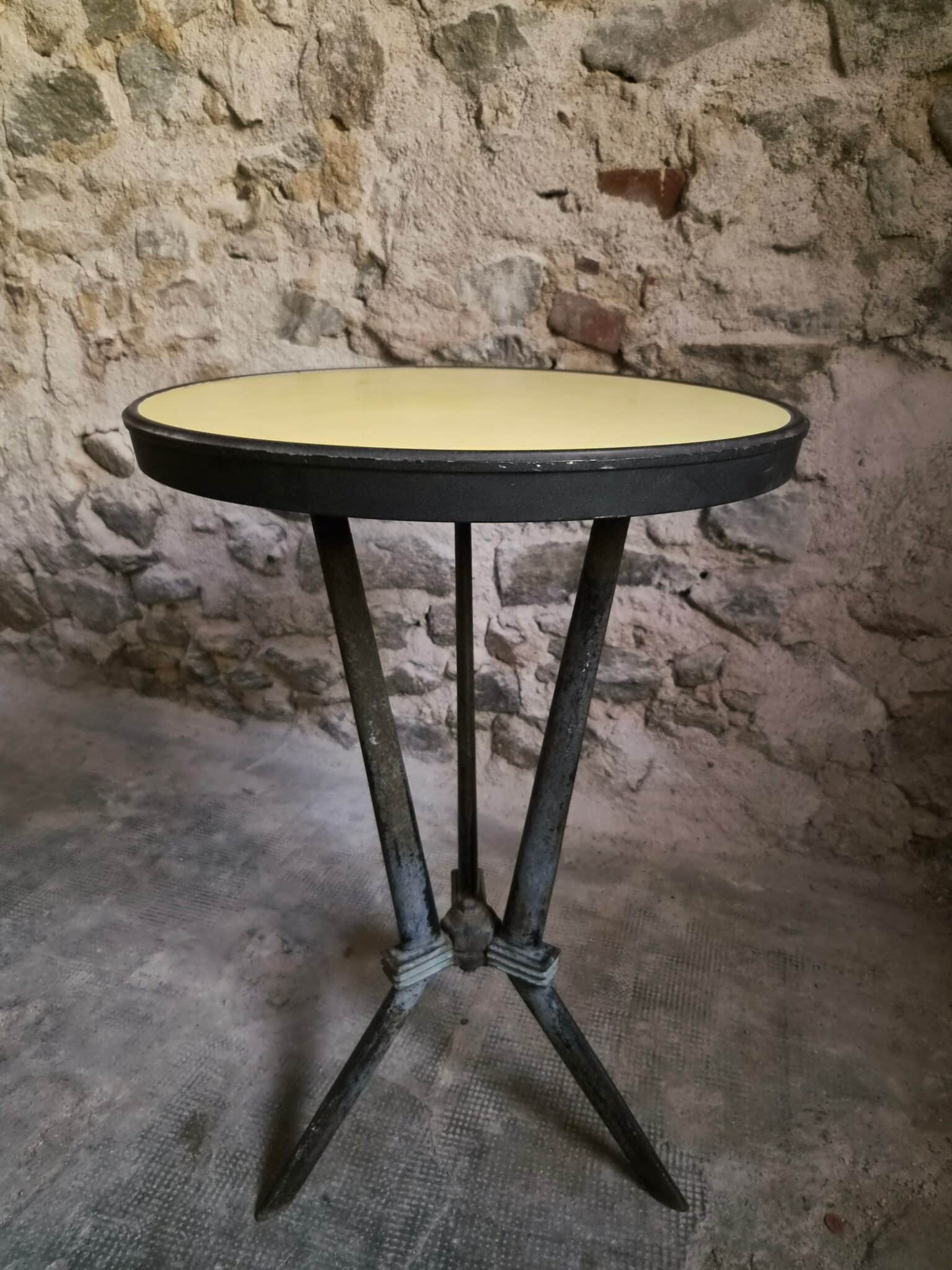 French Art Deco REX Bistro Table with Bakelite Top, c. 1930 (11)