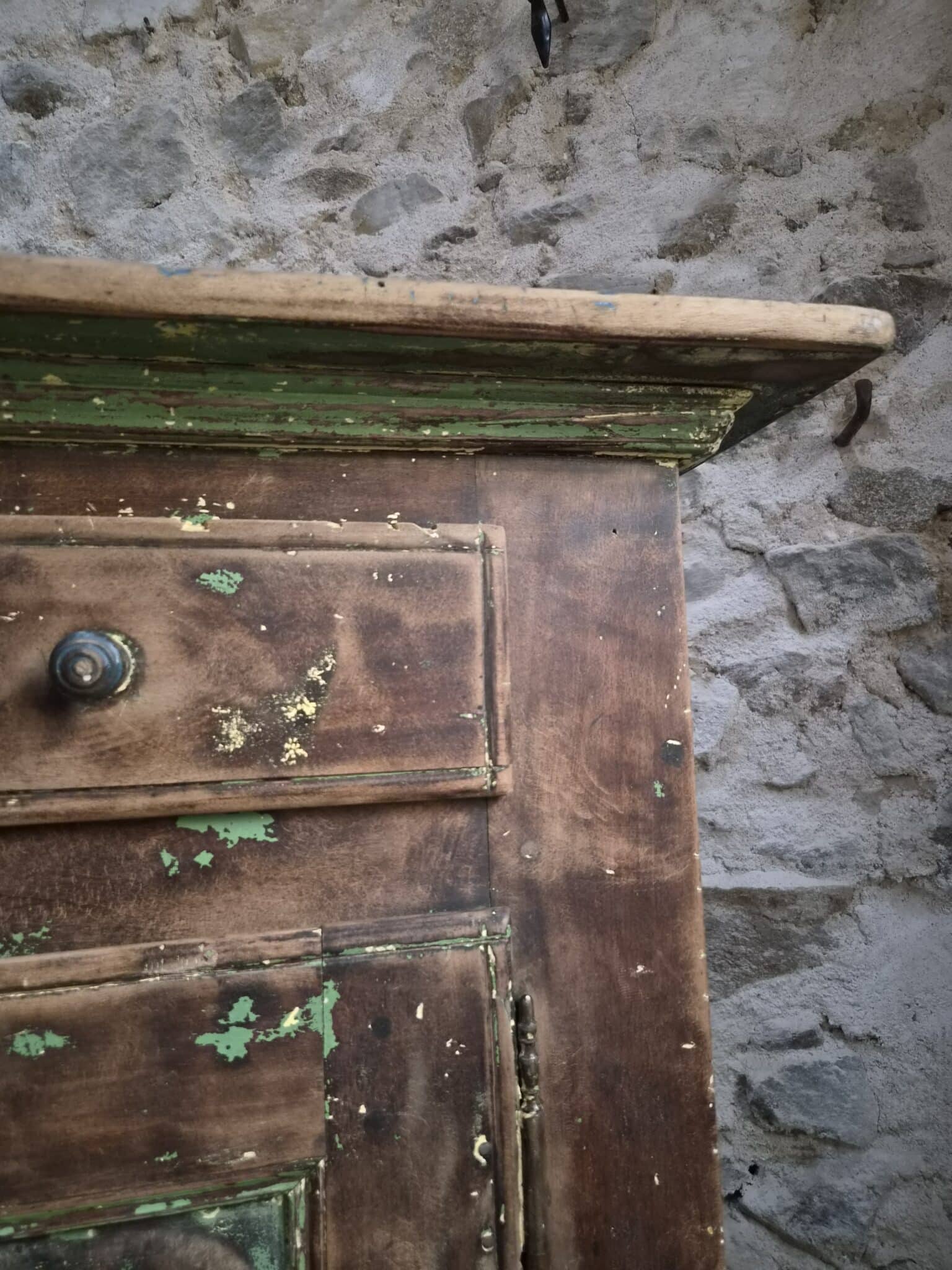 Rustic French Walnut Buffet Cabinet, 18th Century, 3 Drawers & 2 Doors (13)