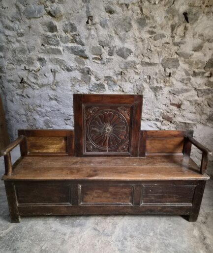 Antique French Folk Art Bench from the Auvergne, circa 1800–1850 (1)