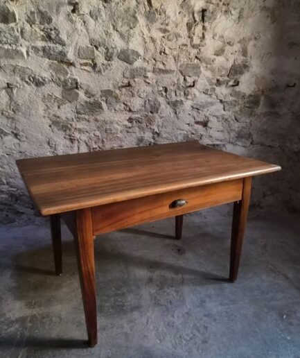 Antique French Walnut Dining Table, Farmhouse Table with Drawer, circa 1900 (1)