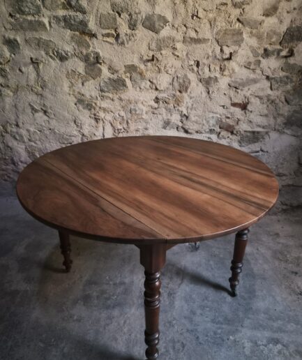 Antique Walnut Drop-Leaf Dining Table from France, circa 1900 (1)