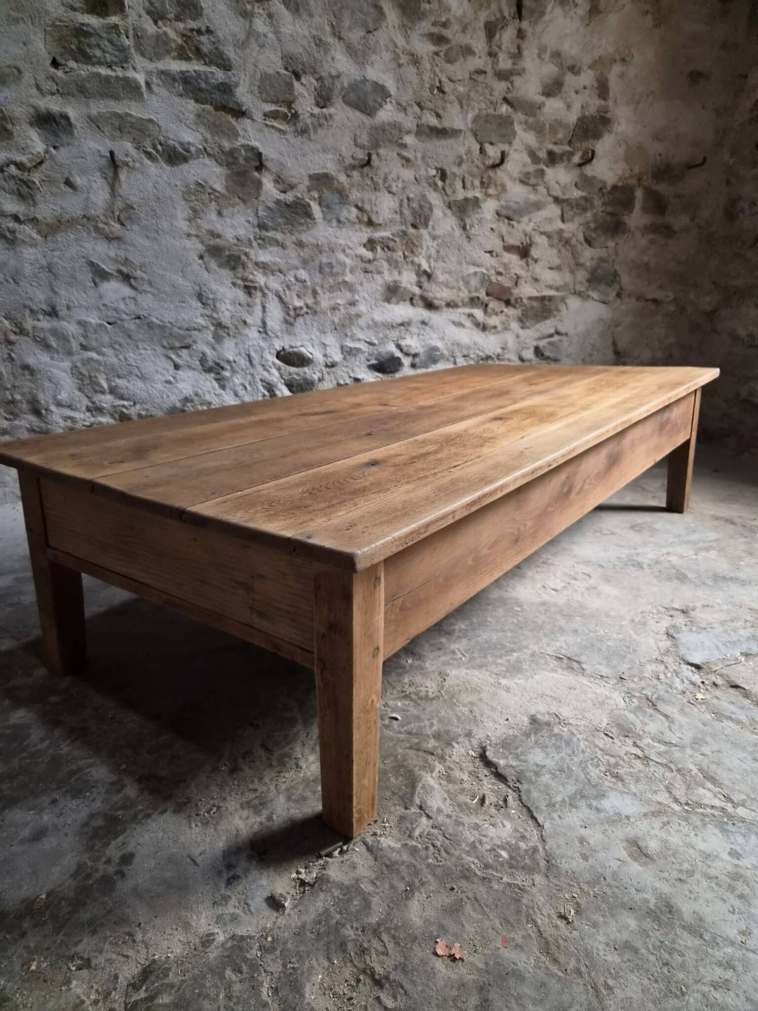 French Antique Oak Coffee Table – 19th Century XXL Farmhouse Table (12)