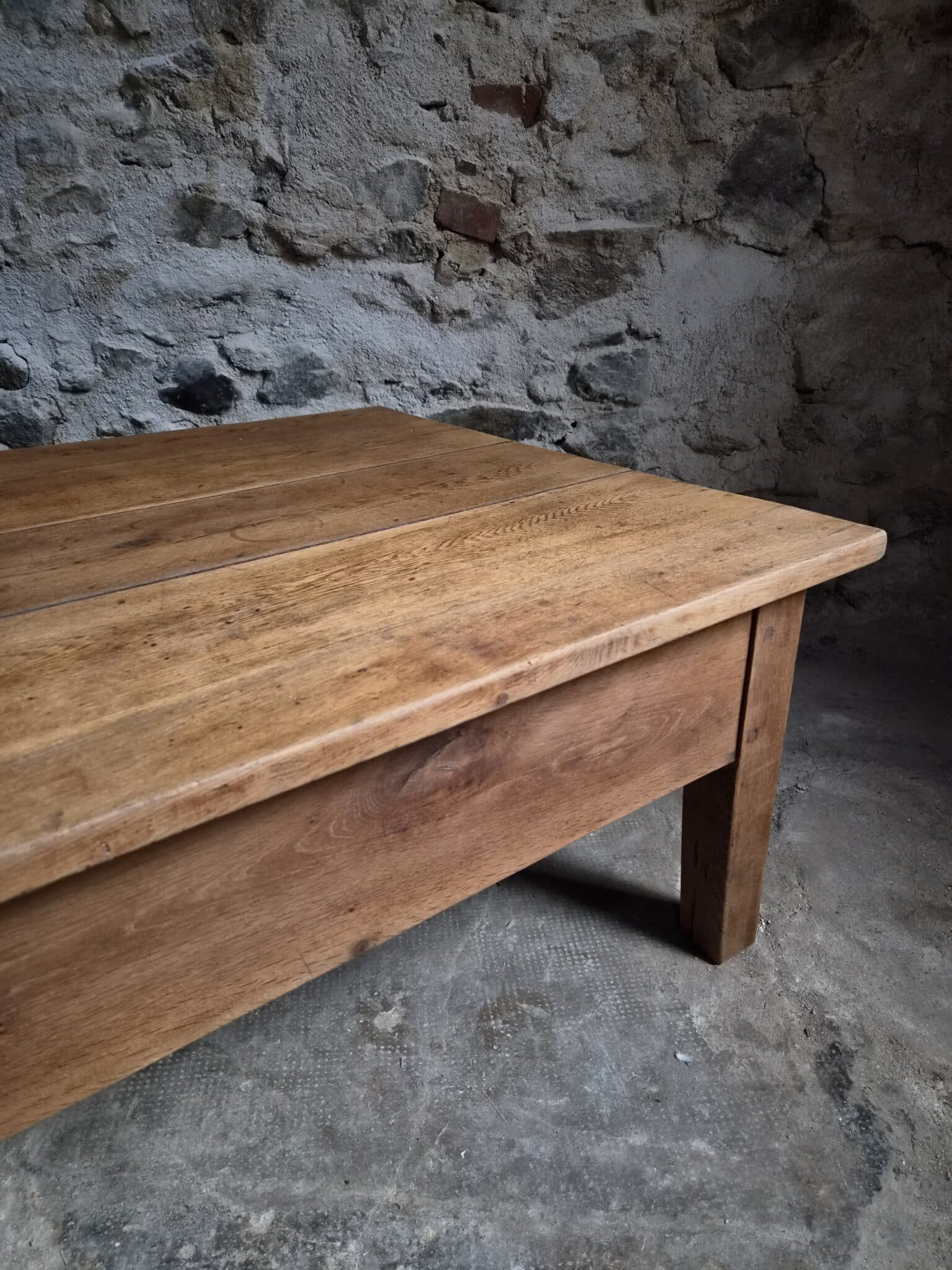 French Antique Oak Coffee Table – 19th Century XXL Farmhouse Table (13)