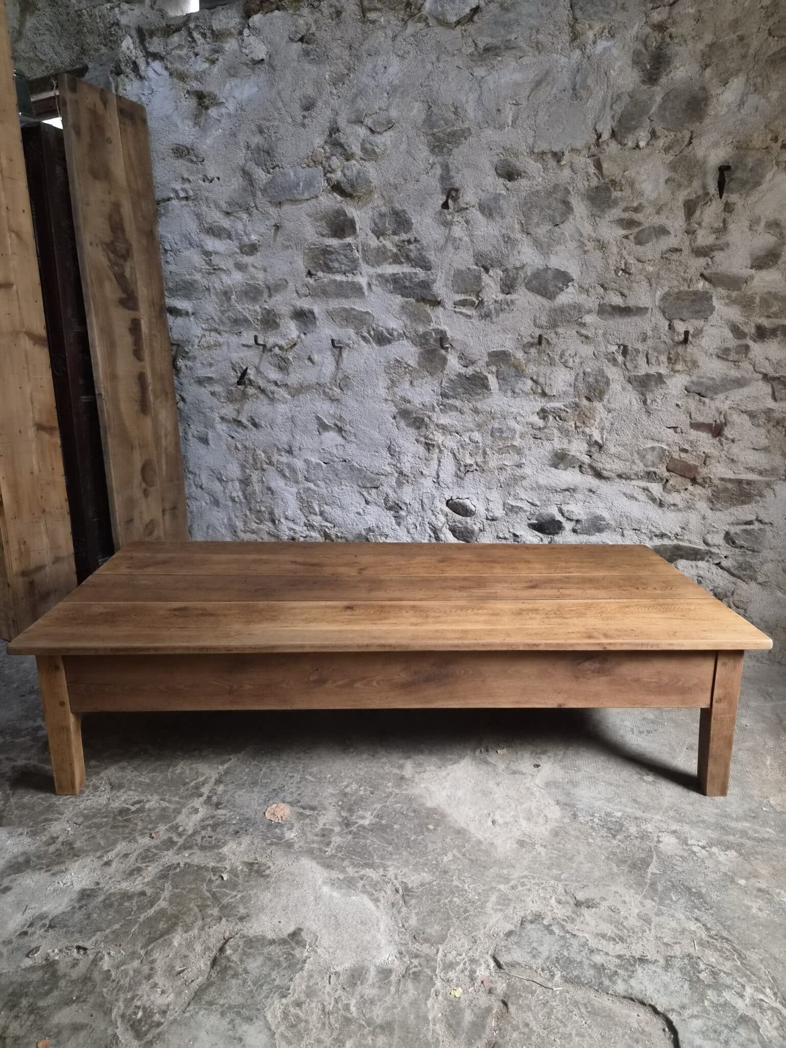 French Antique Oak Coffee Table – 19th Century XXL Farmhouse Table (16)