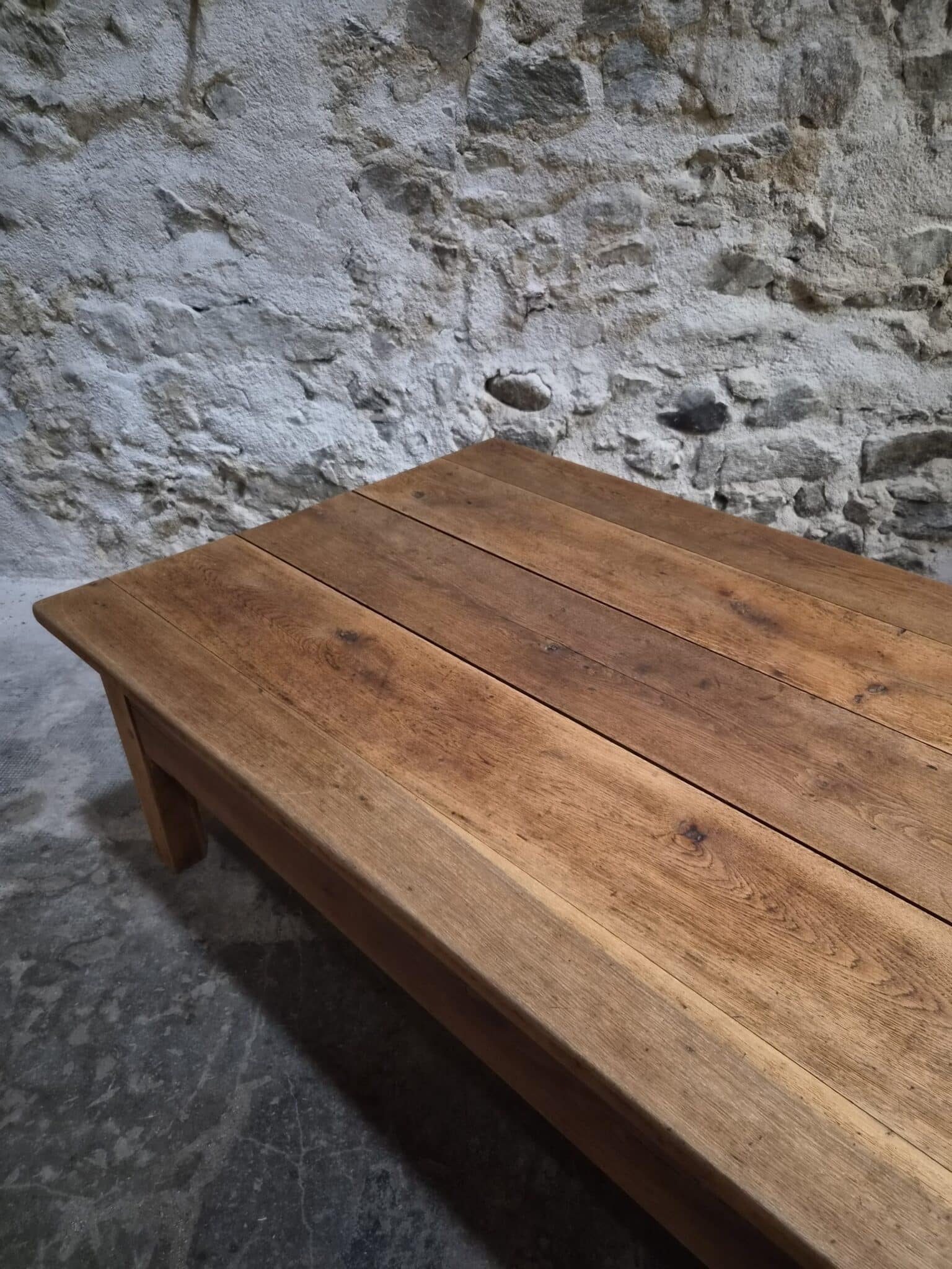 French Antique Oak Coffee Table – 19th Century XXL Farmhouse Table (17)