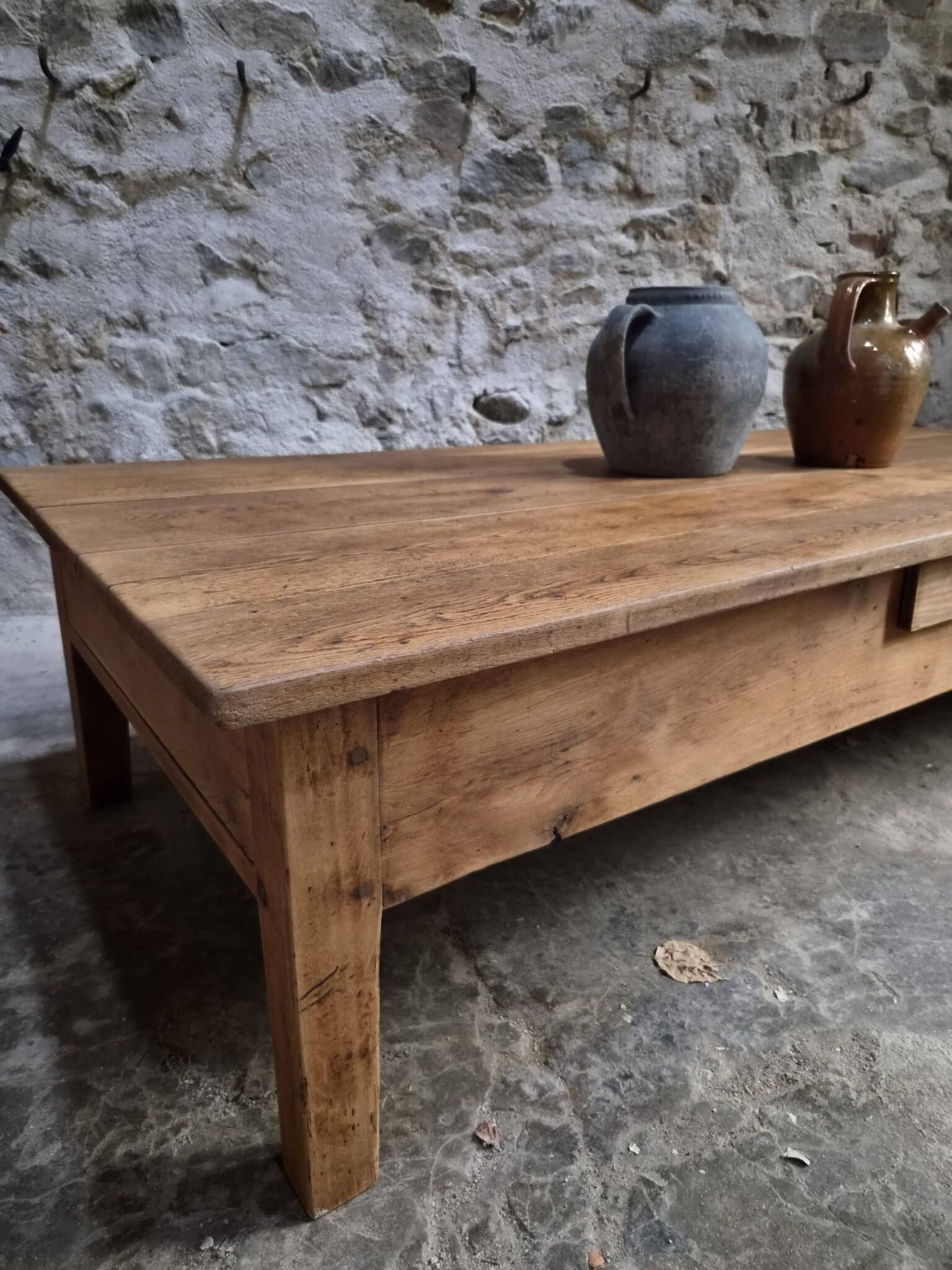 French Antique Oak Coffee Table – 19th Century XXL Farmhouse Table (2)