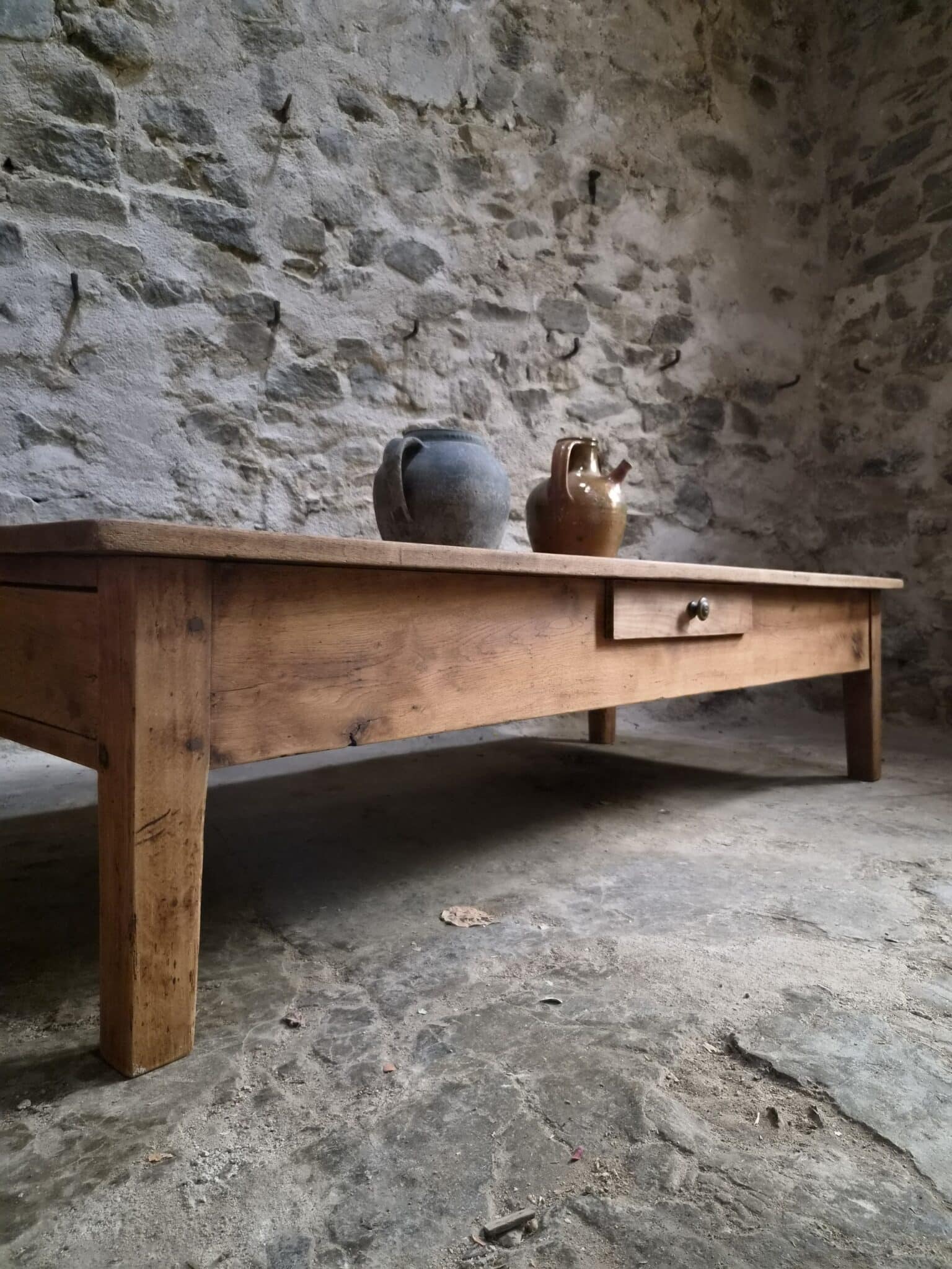 French Antique Oak Coffee Table – 19th Century XXL Farmhouse Table (4)