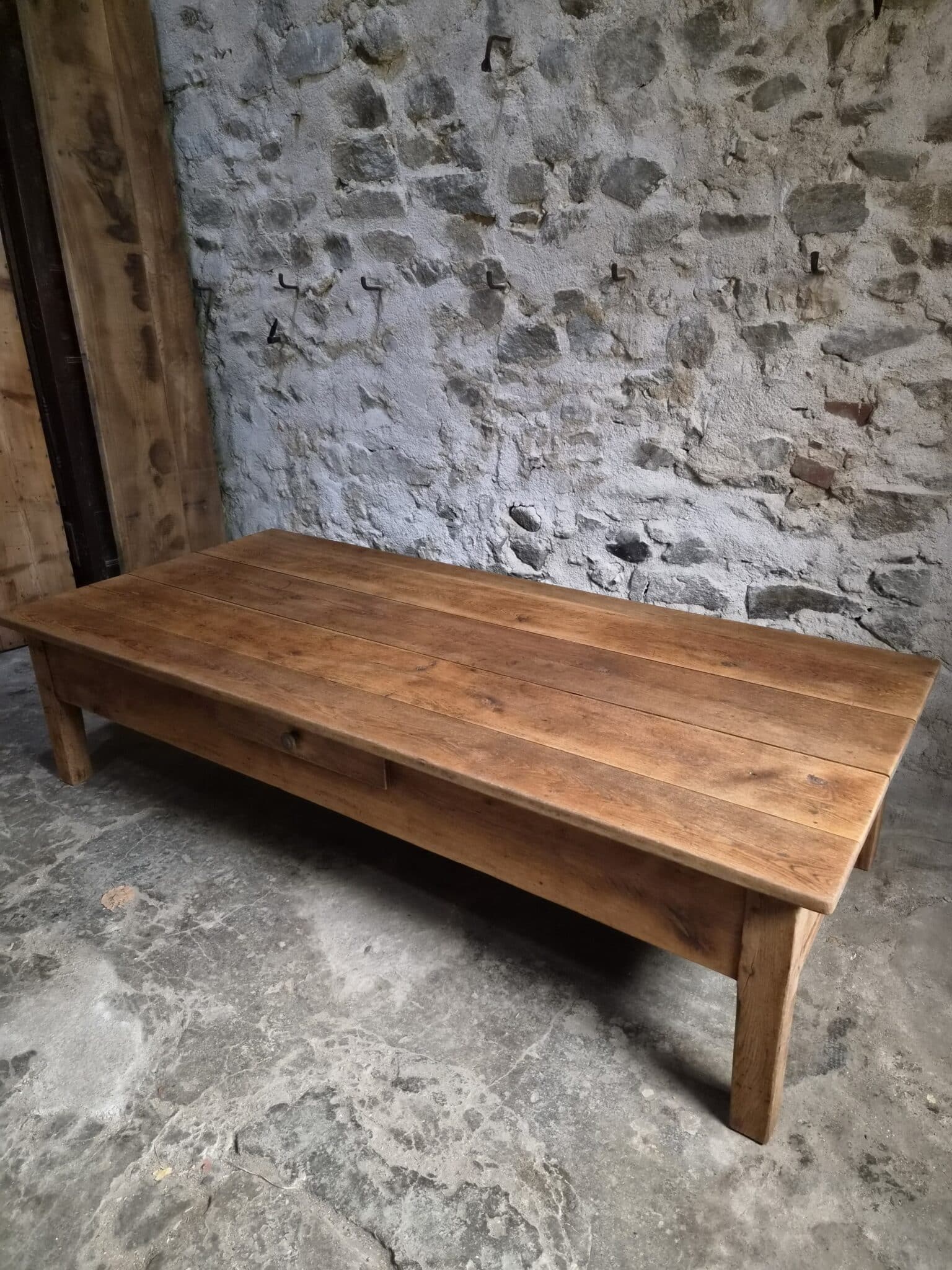 French Antique Oak Coffee Table – 19th Century XXL Farmhouse Table (8)