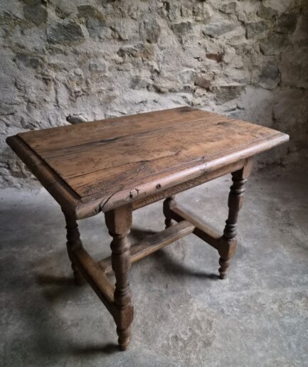 18th-Century Oak Table Small Writing Desk – Rustic French Country Table (1)