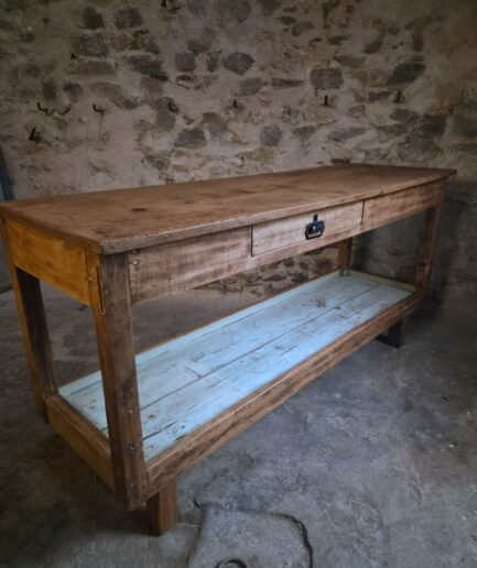 Antique Draper’s Table Kitchen Island, circa 1920–1940 – France (1)