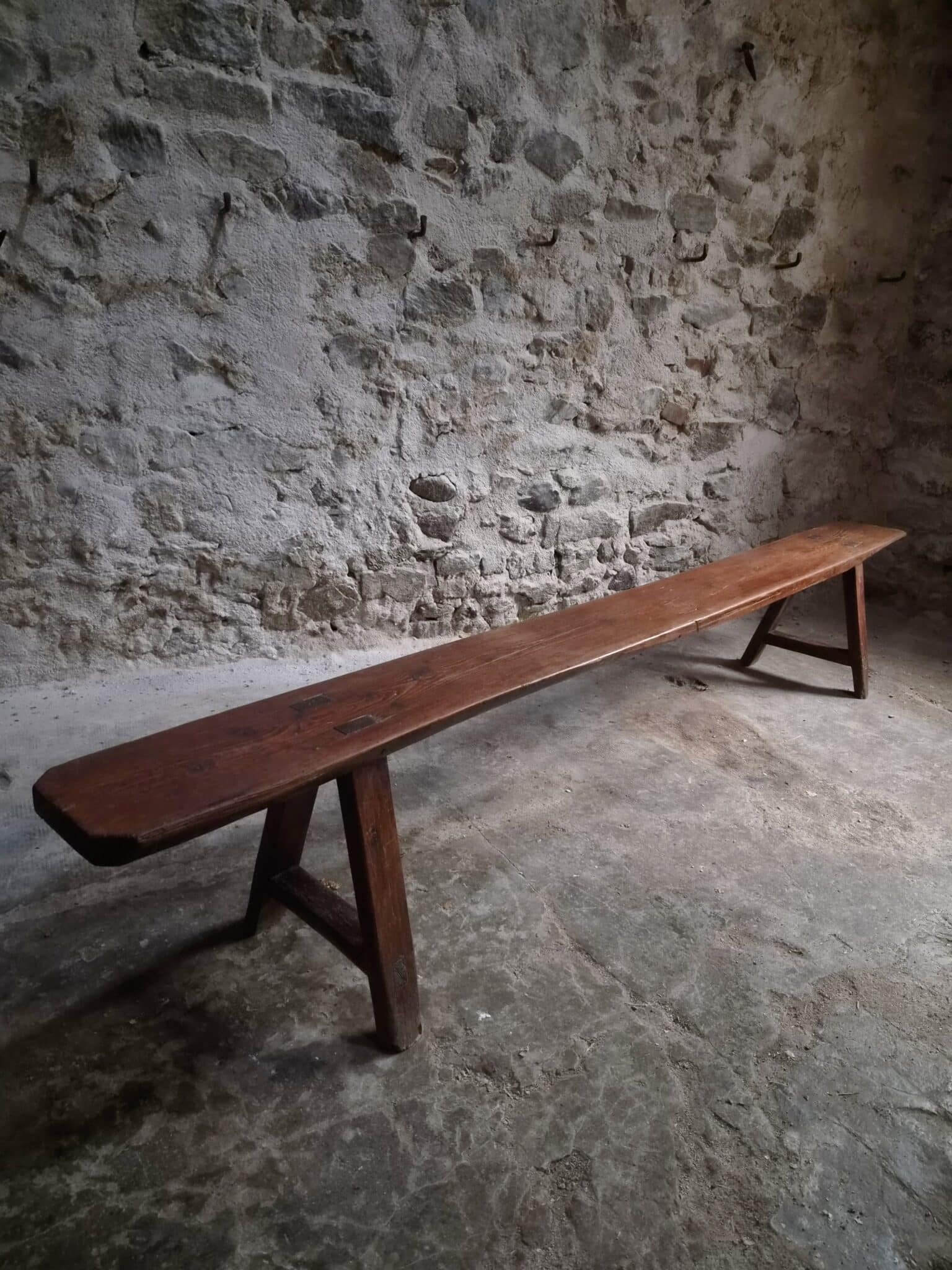 Antique Farmhouse Bench, 266 cm – Oak and Pine, 19th Century, France (15)