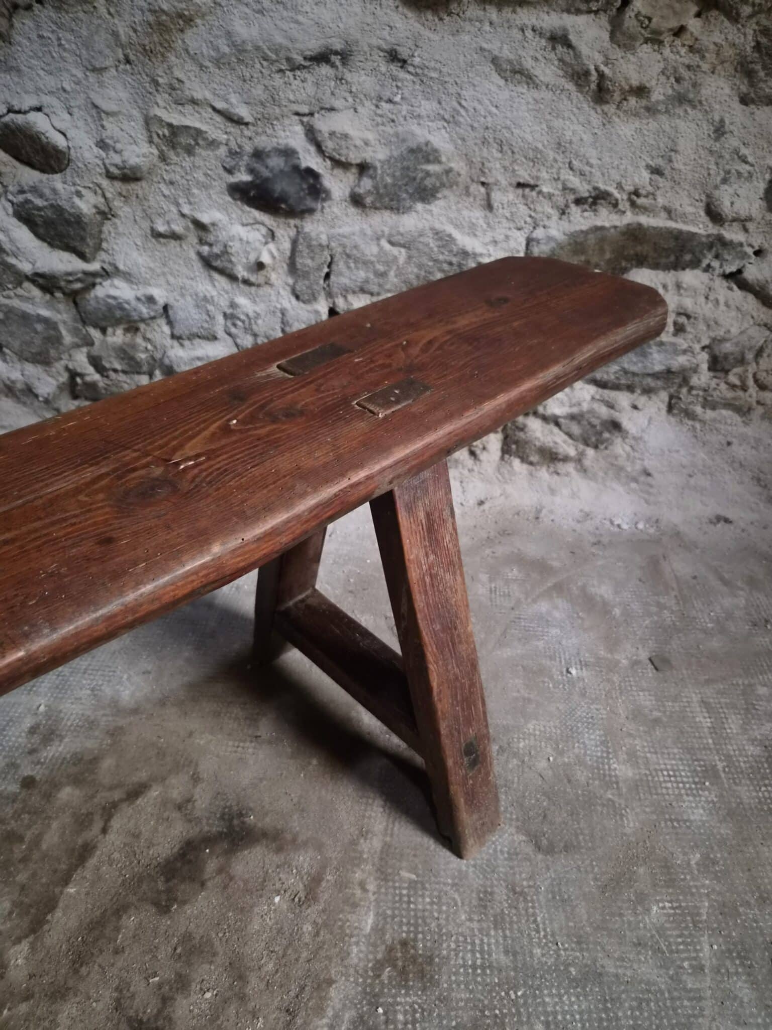 Antique Farmhouse Bench, 266 cm – Oak and Pine, 19th Century, France (20)