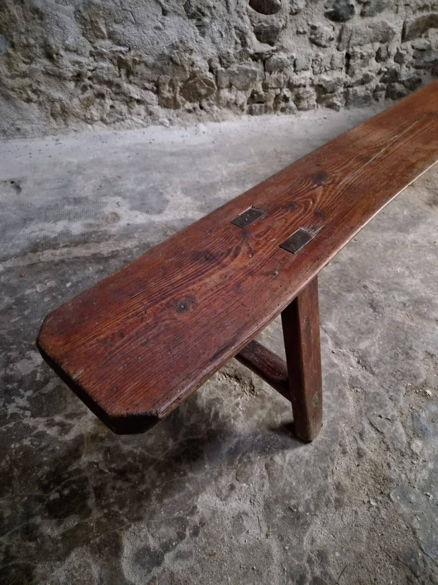 Antique Farmhouse Bench, 266 cm – Oak and Pine, 19th Century, France (4)