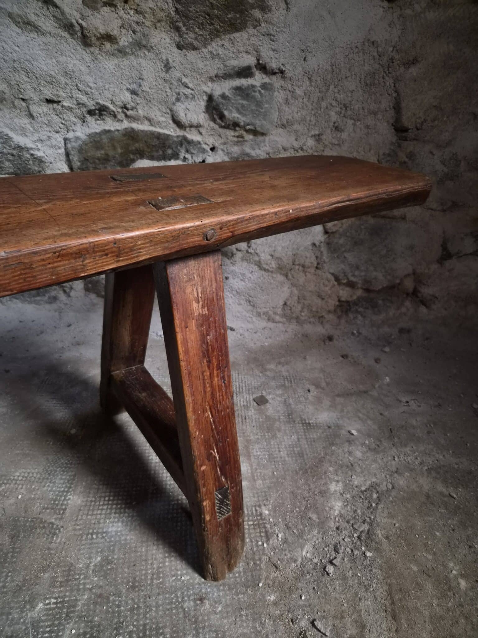 Antique Farmhouse Bench, 266 cm – Oak and Pine, 19th Century, France (7)