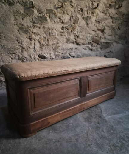 Antique French Oak Storage Bench Blanket Chest, 1800–1850 (1)