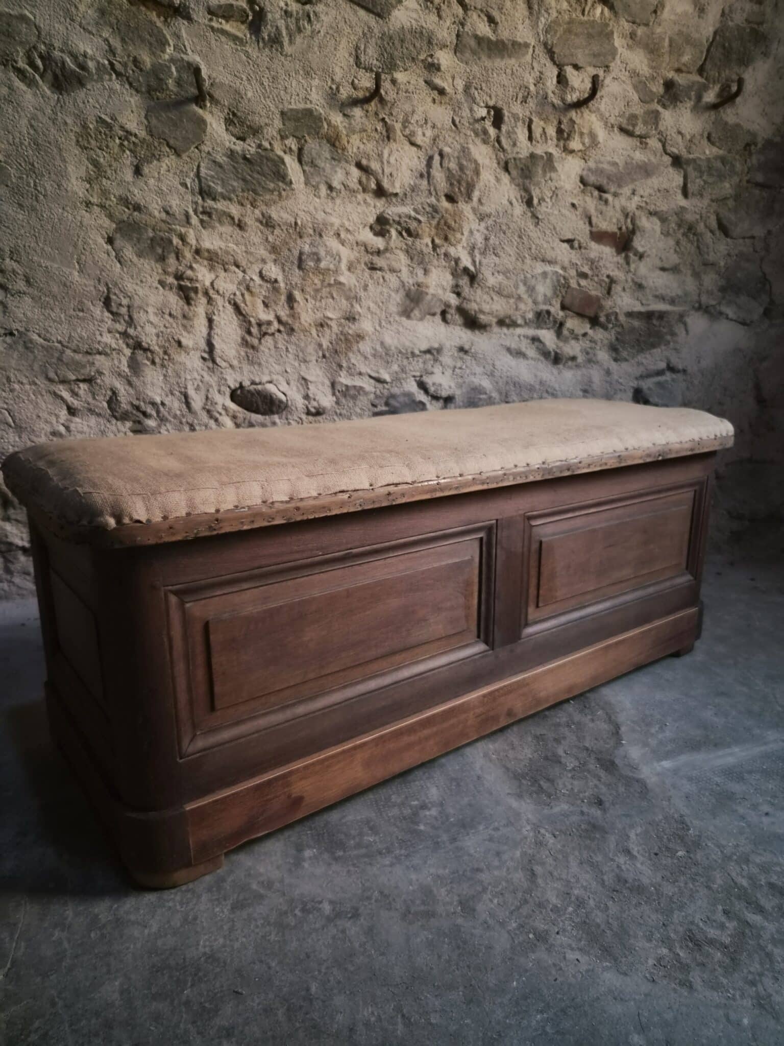 Antique French Oak Storage Bench Blanket Chest, 1800–1850 (1) Antique French Oak Storage Bench Blanket Chest, 1800–1850 (1)