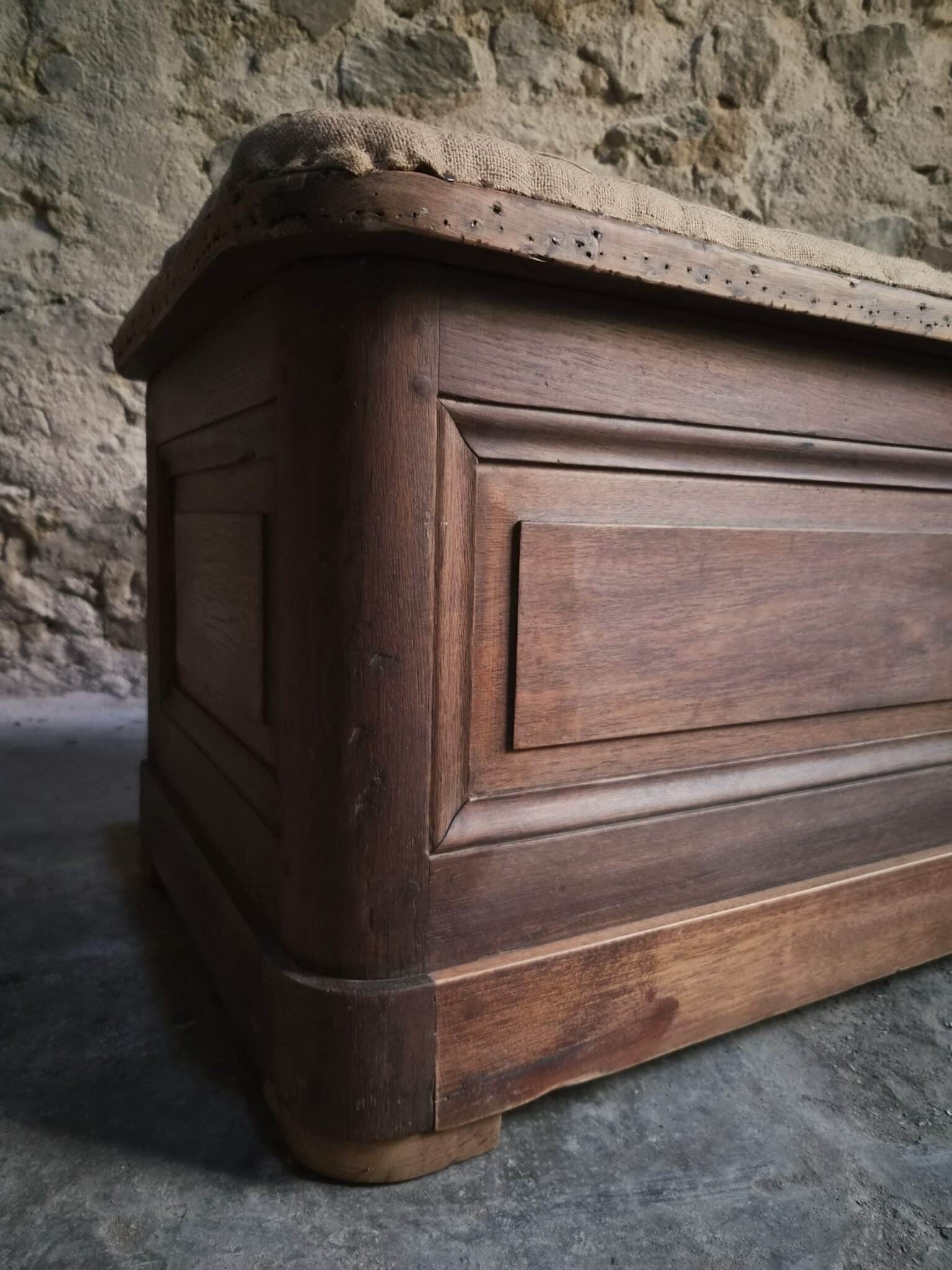 Antique French Oak Storage Bench Blanket Chest, 1800–1850 (10)