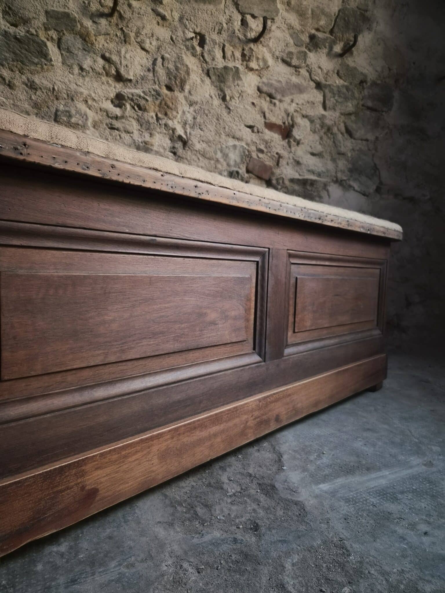 Antique French Oak Storage Bench Blanket Chest, 1800–1850 (11)
