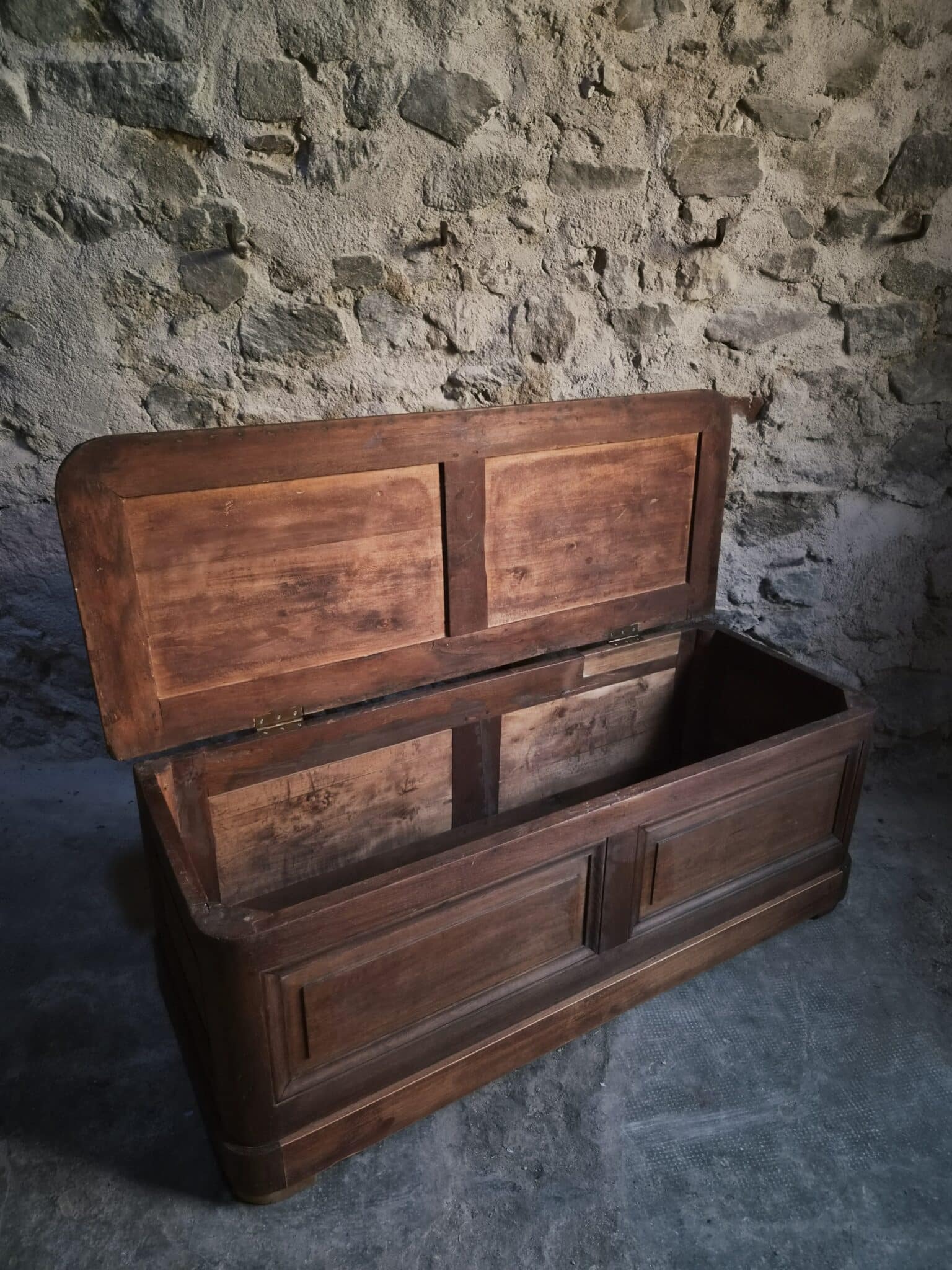 Antique French Oak Storage Bench Blanket Chest, 1800–1850 (12)