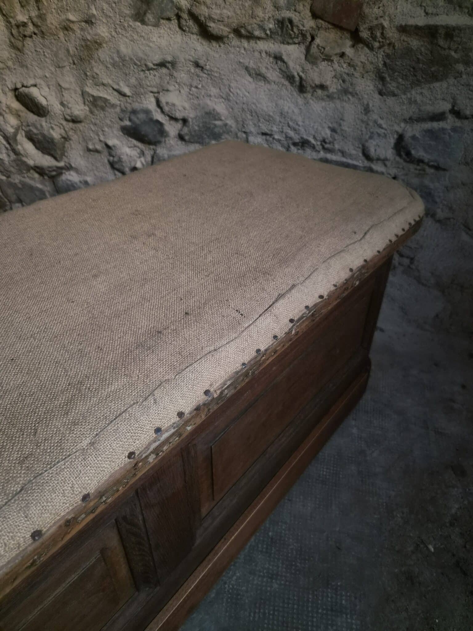 Antique French Oak Storage Bench Blanket Chest, 1800–1850 (19)