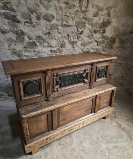 Antique Oak Pharmacy Counter Kitchen Island, circa 1870–1900 (1)