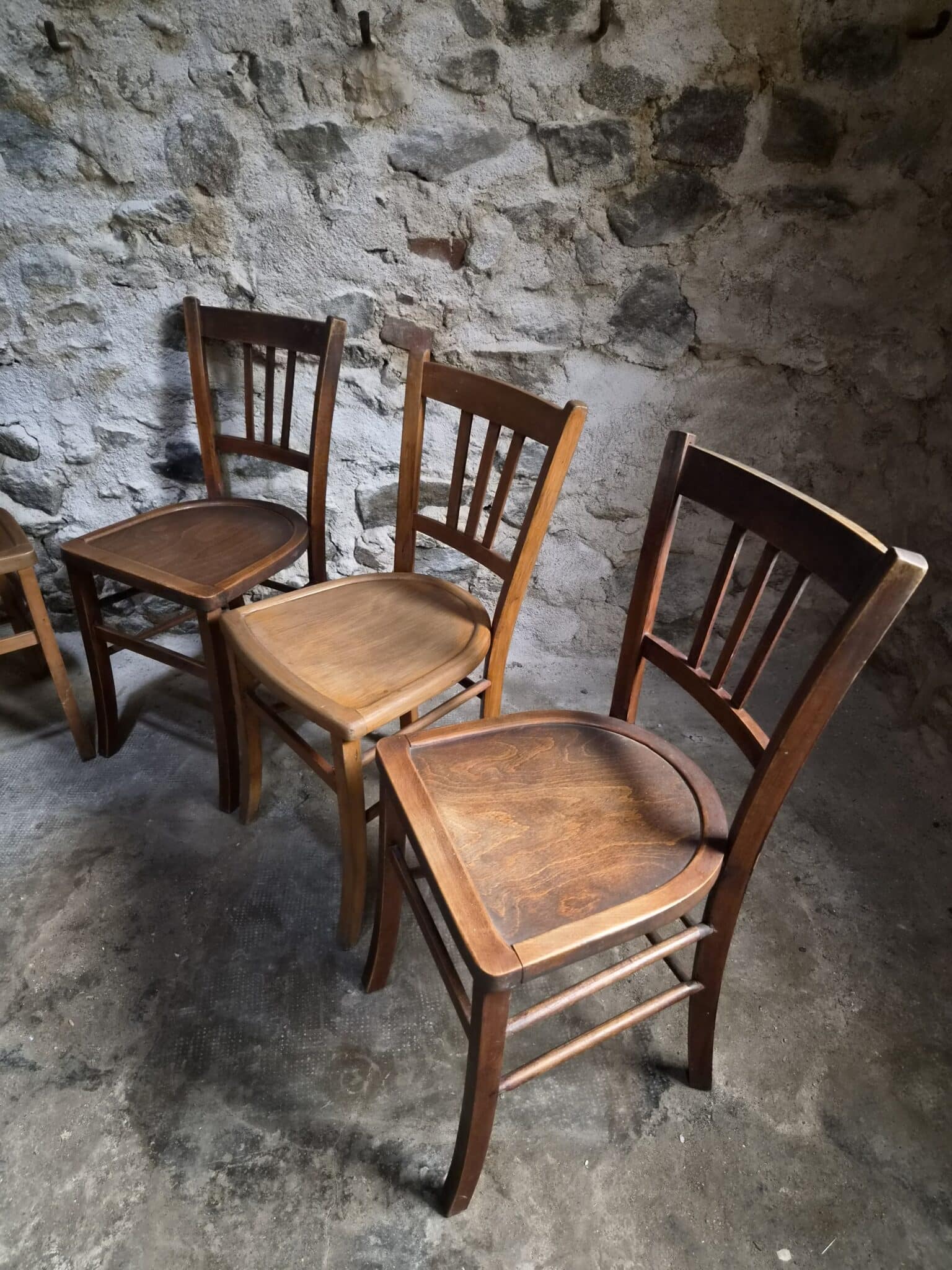 Set of 6 Vintage French Bistro Chairs – Beech Wood, 1950s (3)