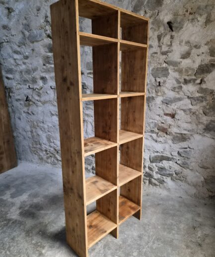 Vintage Pine Cubby Shelving Unit Room Divider, 1950s (1)
